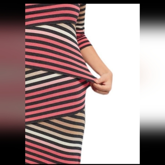 🆕Bailey 44 Anthropologie Striped Knit Column Dress Bodycon Dress Size Large - Picture 4 of 11